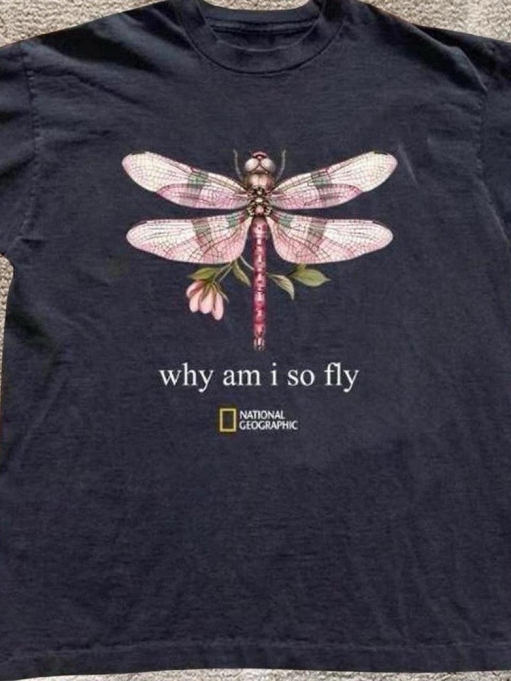 Black National Grographic Why am I so fly T shirt